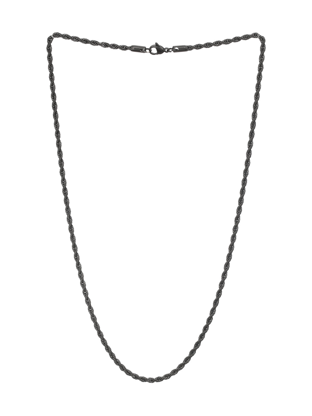 Jazz And Sizzle Men Black-Toned & Black Plated Stainless Steel Chain Necklace - Jazzandsizzle