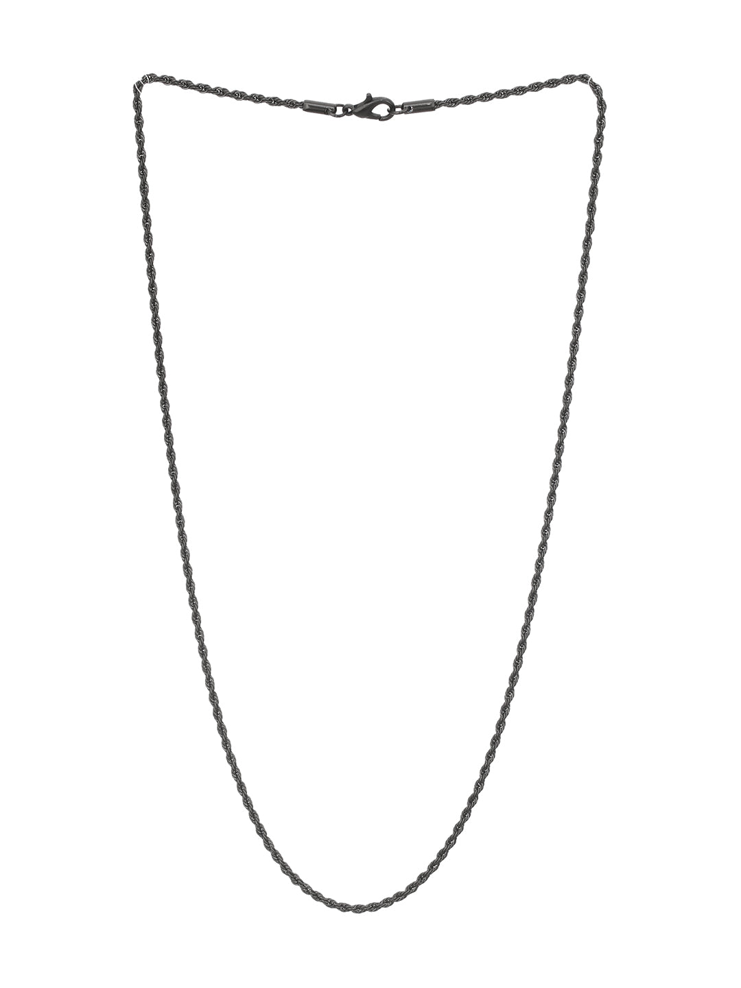 Jazz And Sizzle Men Black-Toned & Black Plated Stainless Steel Chain Necklace - Jazzandsizzle