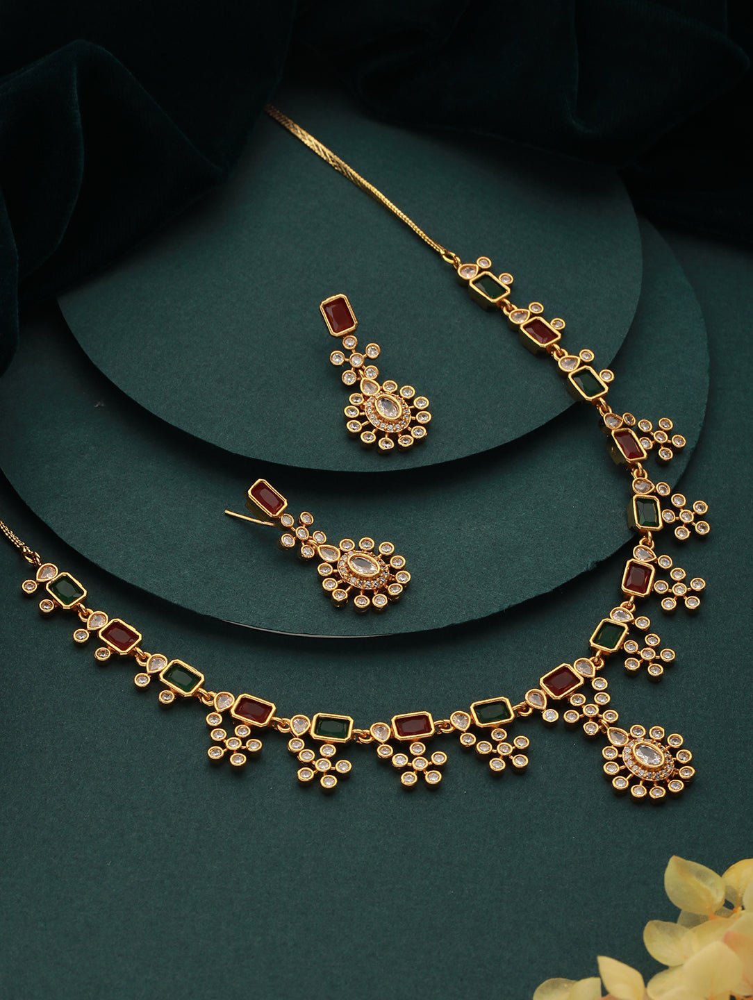 22KT Gold-Plated AD-Studded Jewellery Set - Jazzandsizzle