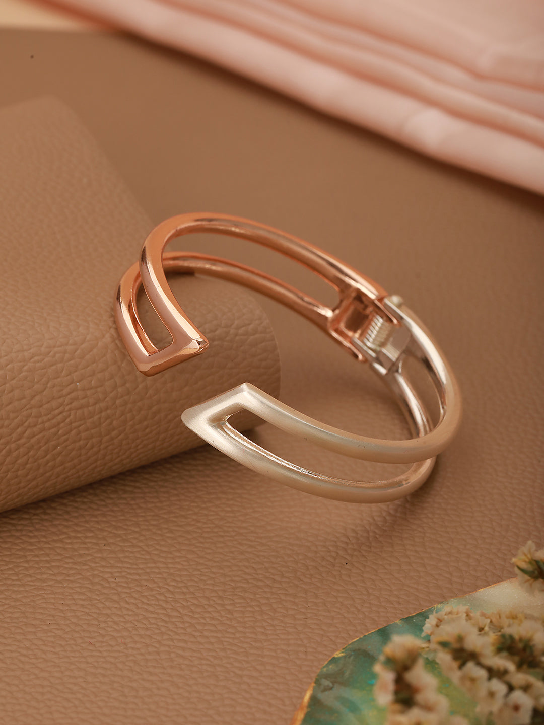 Women Gold-Toned Brass Cuff Bracelet