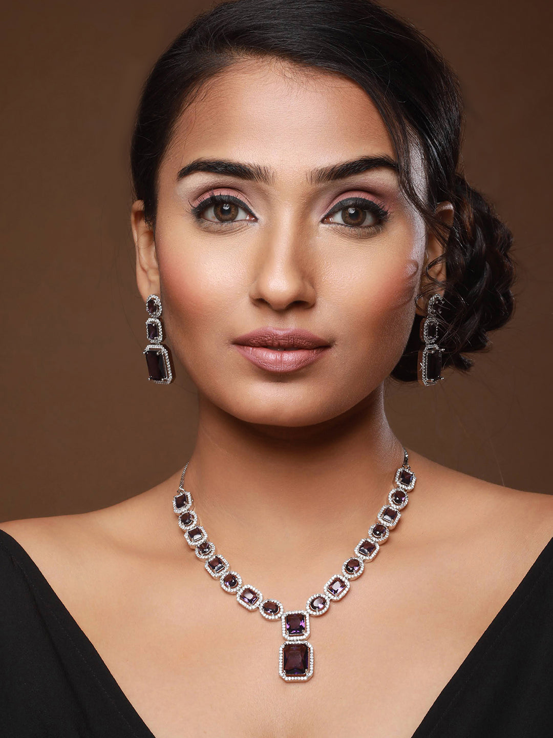 Silver-Plated AD Stone-Studded Jewellery Set - Jazzandsizzle