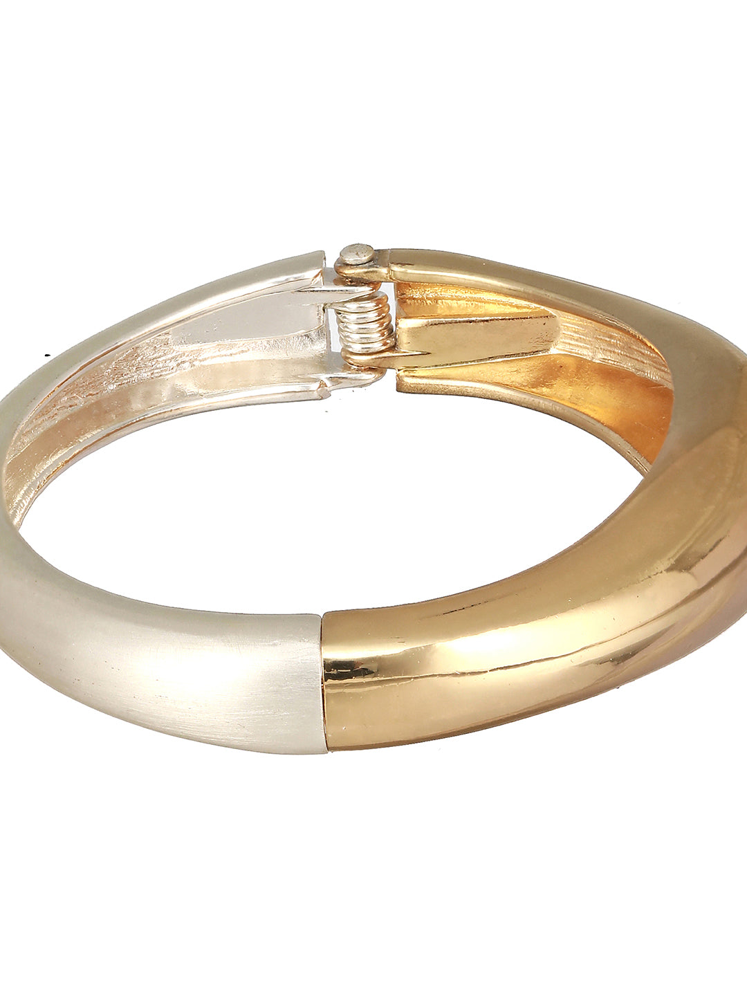 JAZZ AND SIZZLE Silver &amp; Gold ,Dual-Toned Brass Handcrafted Kada Bracelet - Jazzandsizzle