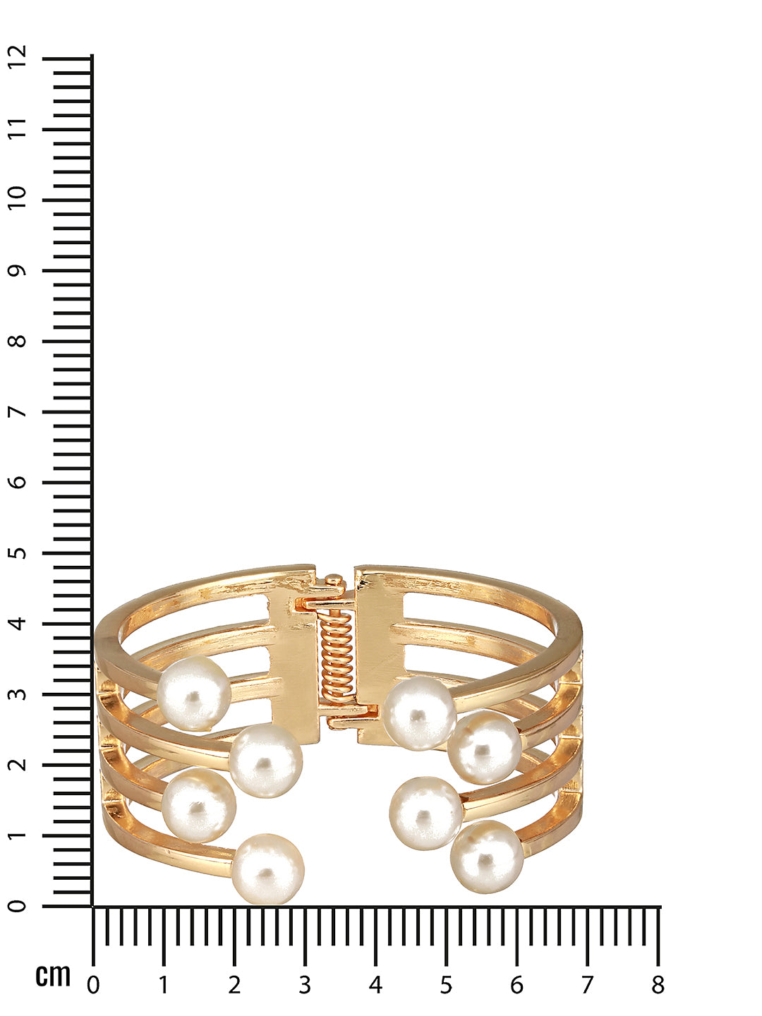 JAZZ AND SIZZLE Gold-Plated Pearls Studded Cuff Bracelet - Jazzandsizzle