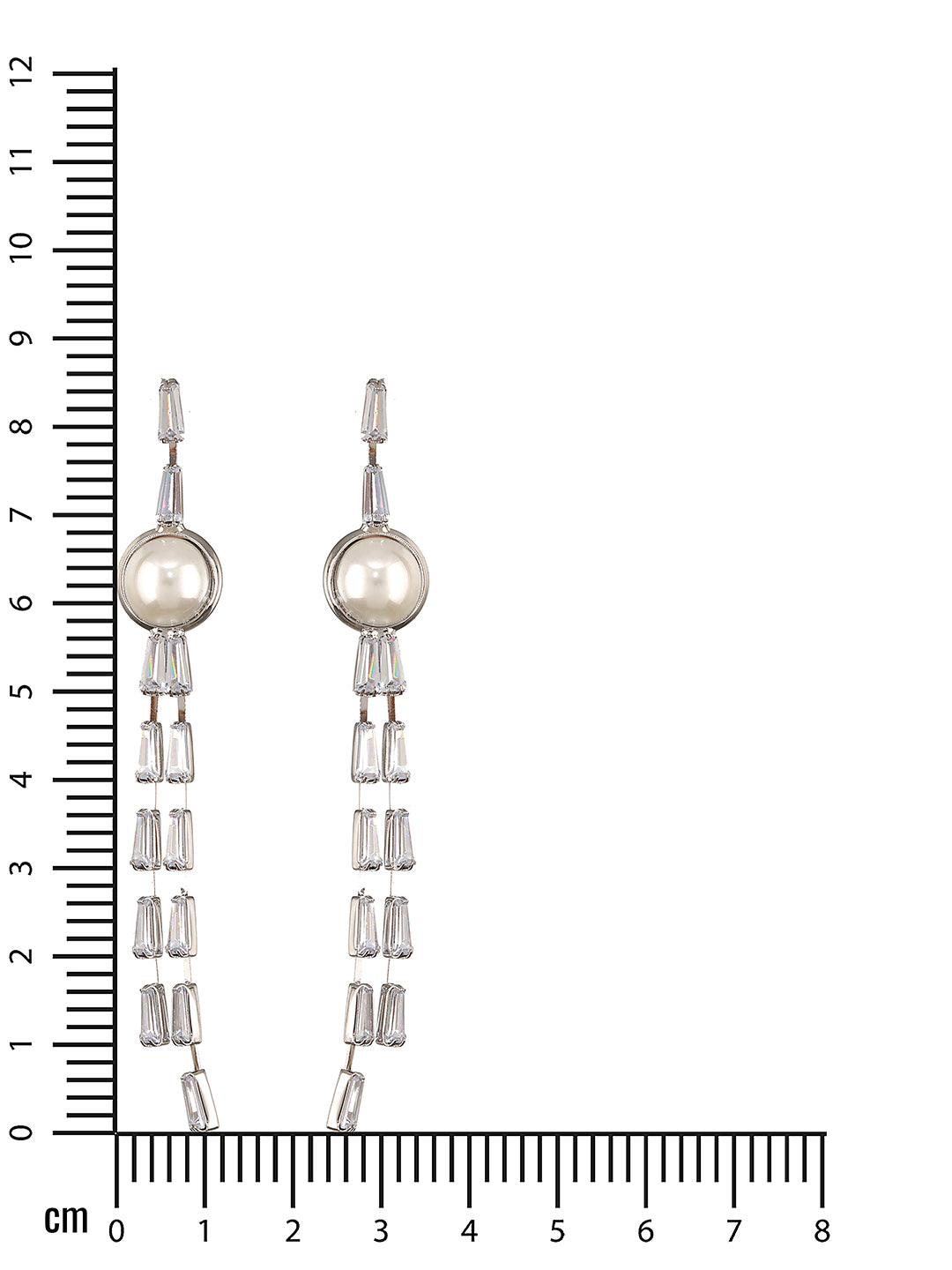 JAZZ AND SIZZLE Silver-Toned Rhodium-Plated CZ Studded Contemporary Drop Earrings (Copy) - Jazzandsizzle