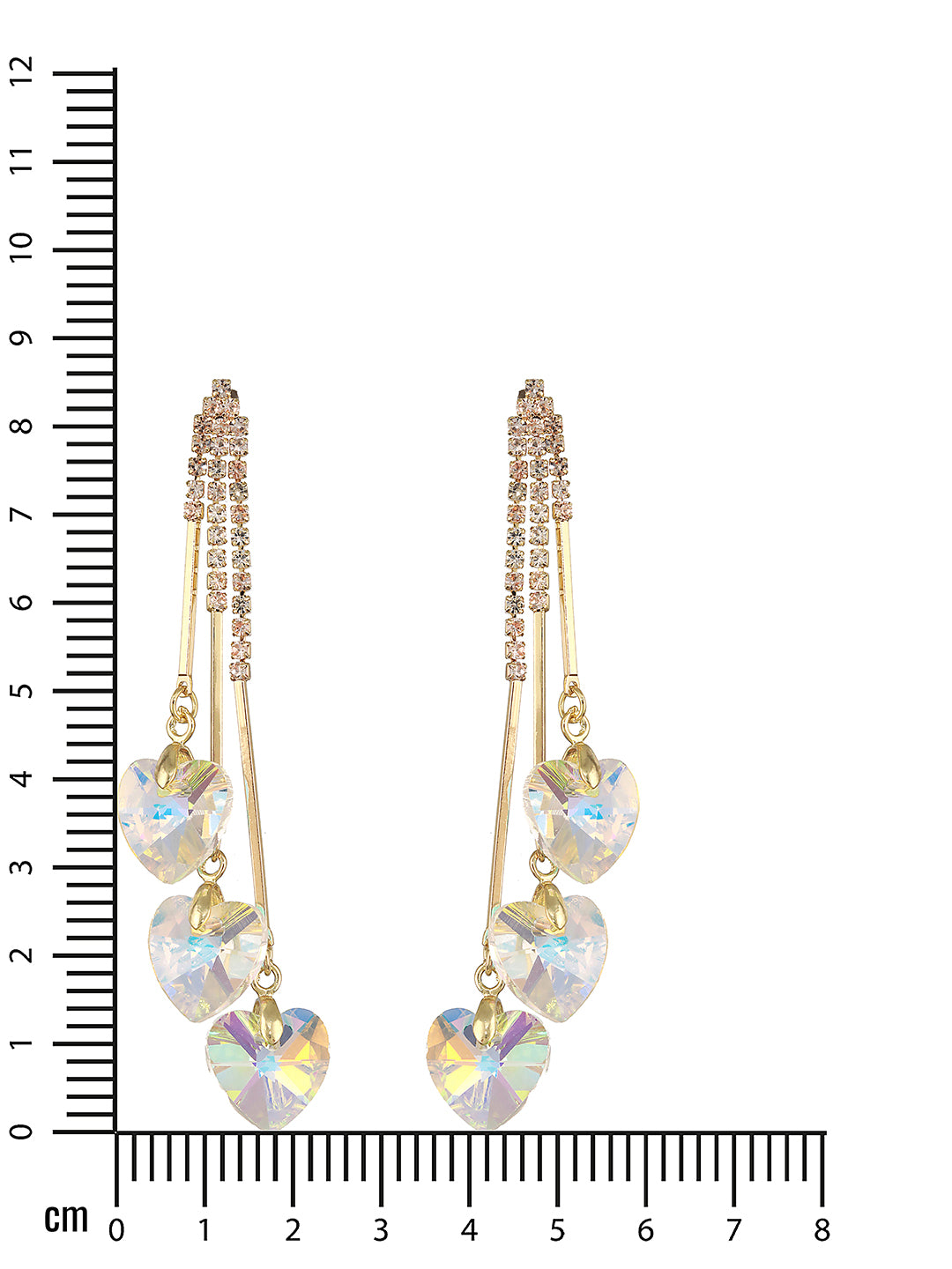 Jazz And Sizzle Gold-Plated Silver Toned & Cz Stone-Studded Drop Earrings