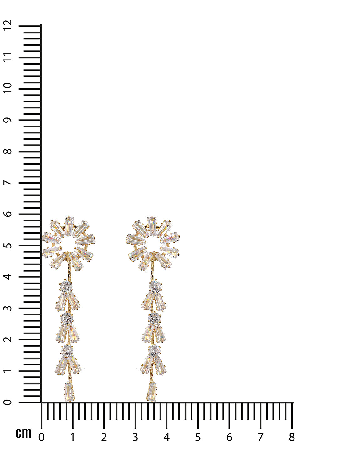 JAZZ AND SIZZLE Gold-plated Silver Toned & CZ Stone-Studded Drop Earrings - Jazzandsizzle