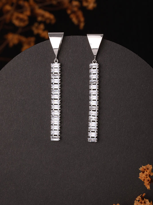 JAZZ AND SIZZLE Silver Plated Contemporary Drop Earrings - Jazzandsizzle