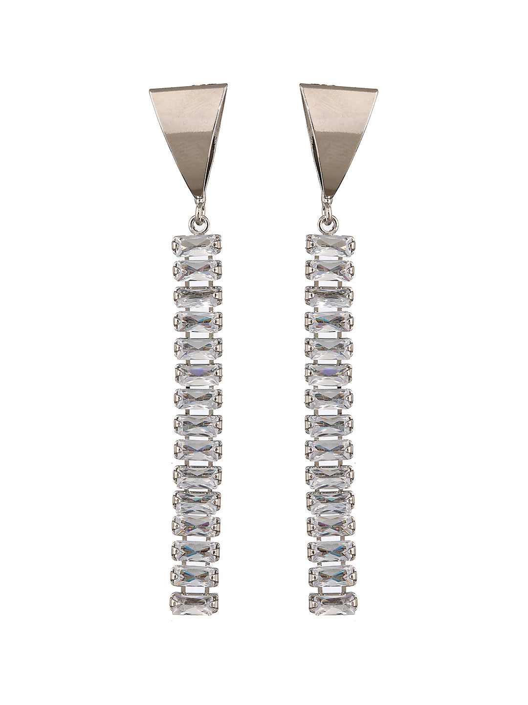 JAZZ AND SIZZLE Silver Plated Contemporary Drop Earrings - Jazzandsizzle