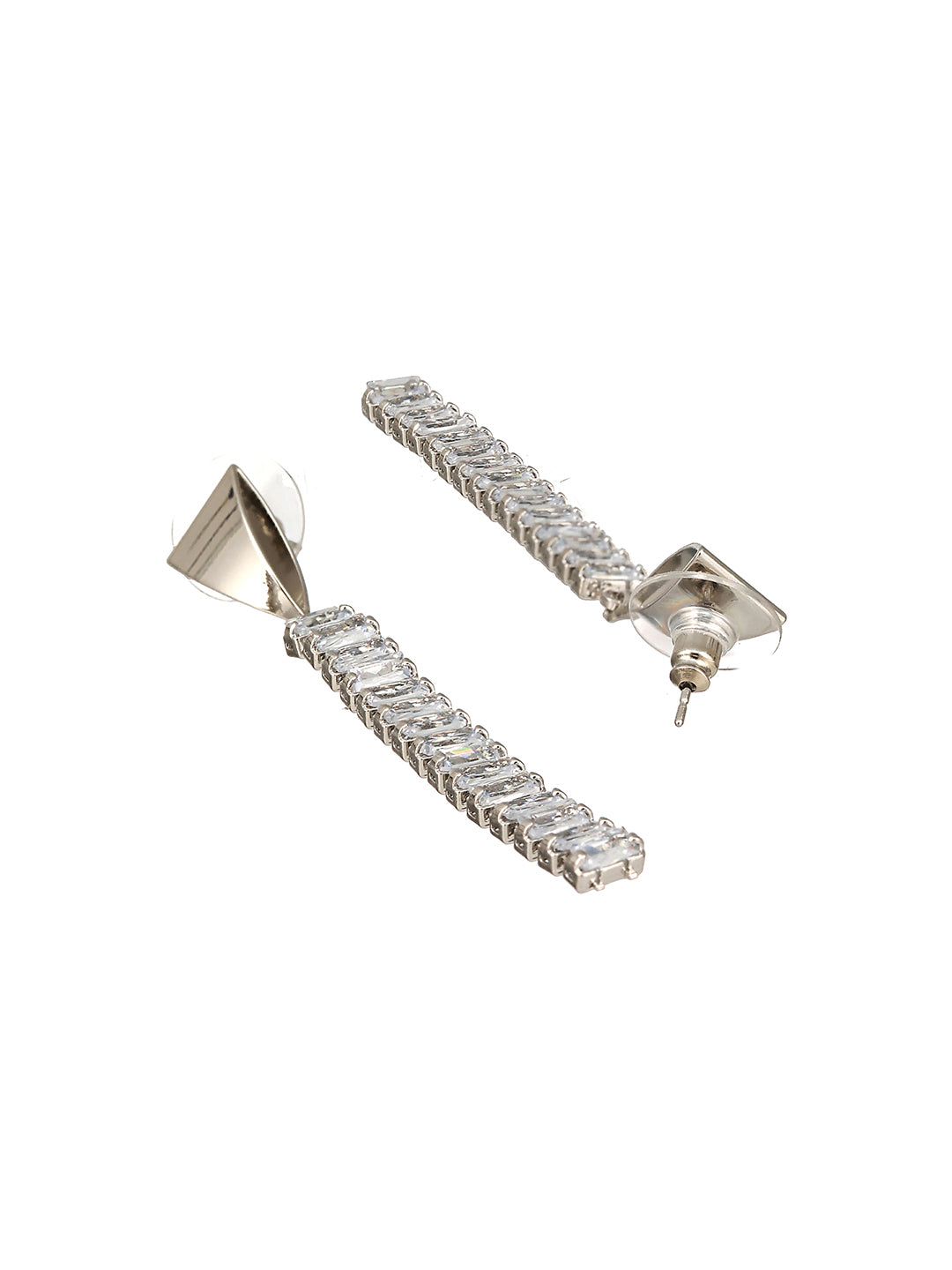 JAZZ AND SIZZLE Silver Plated Contemporary Drop Earrings - Jazzandsizzle