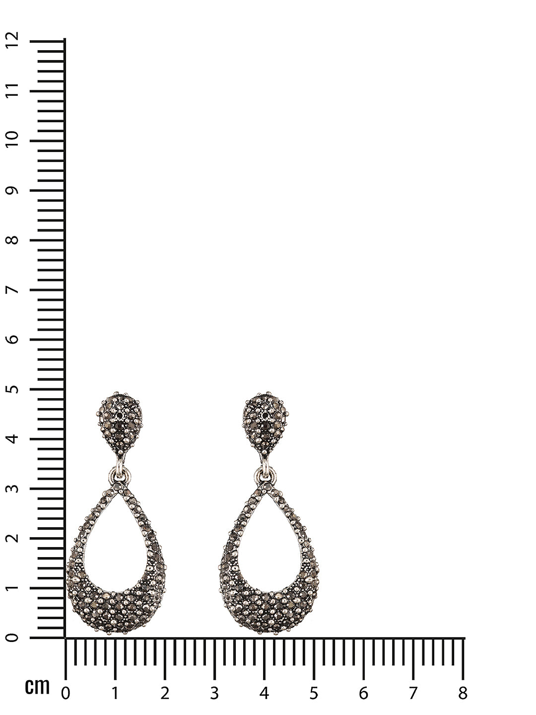 JAZZ AND SIZZLE Oxidized Black Teardrop Shaped Drop Earrings - Jazzandsizzle