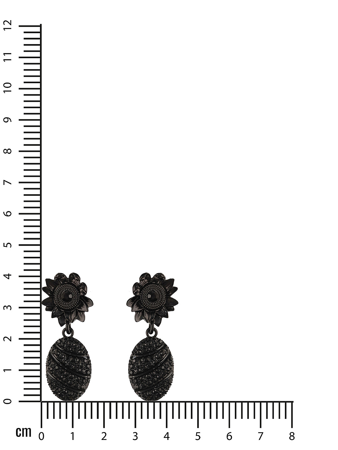 JAZZ AND SIZZLE Black-Plated Black Pineapple Drop Earrings - Jazzandsizzle