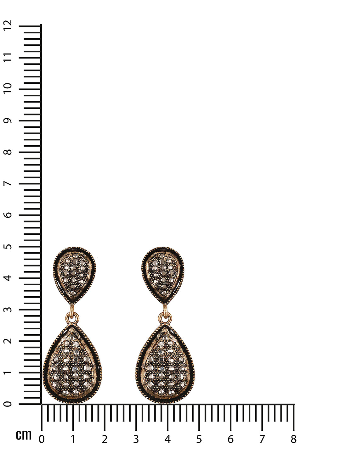 JAZZ AND SIZZLE Black & Gold-Plated Contemporary Tear Drop Earrings - Jazzandsizzle