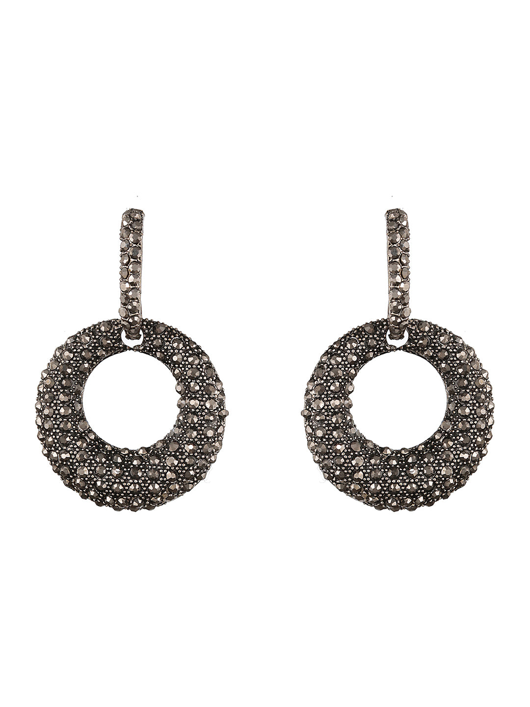 JAZZ AND SIZZLE Gold Plated Circular Drop Earrings - Jazzandsizzle