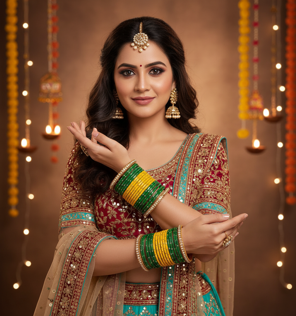 Jazz And Sizzle Set Of 24 Multicolored Glass Bangles