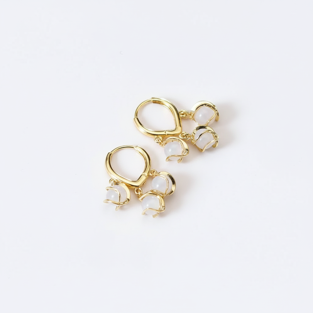 Jazz and Sizzle Trendy Gen-Z Gold Plated Stainless Steel Black Floral Earrings