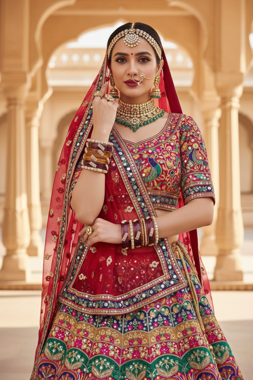 Jazz And Sizzle Set Of 4 Kundan Studded Maroon & Mustard Yellow Crystal Glass Kada Bangles