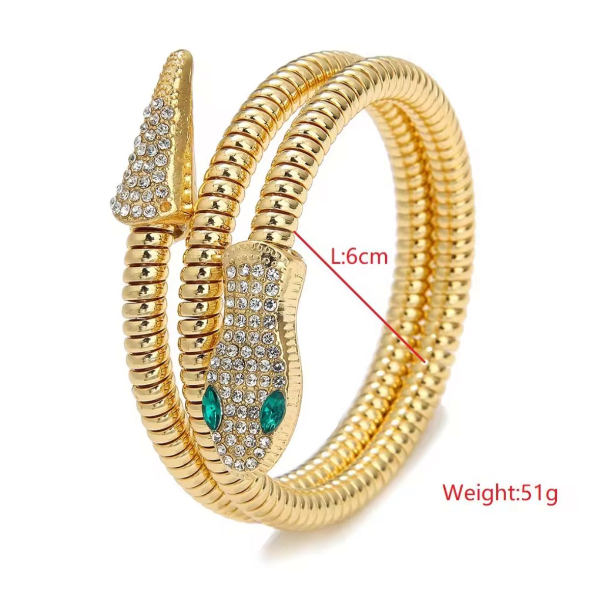 Luxury Snake Wrap Bracelet for Women – Gold Finish Stainless Steel Anti-Tarnish Adjustable Bracelet