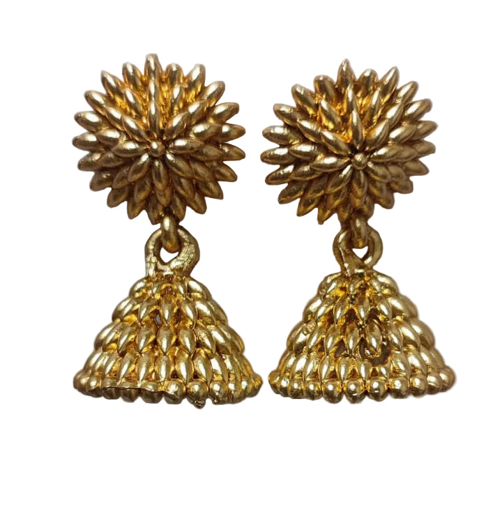 Jazz And Sizzle Set of 4 Gold & Silver Plated Stud & Jhumka Earrings