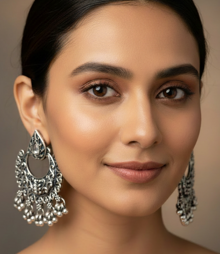 Jazz And Sizzle Set of 4 Gold & Silver Plated Stud & Jhumka Earrings
