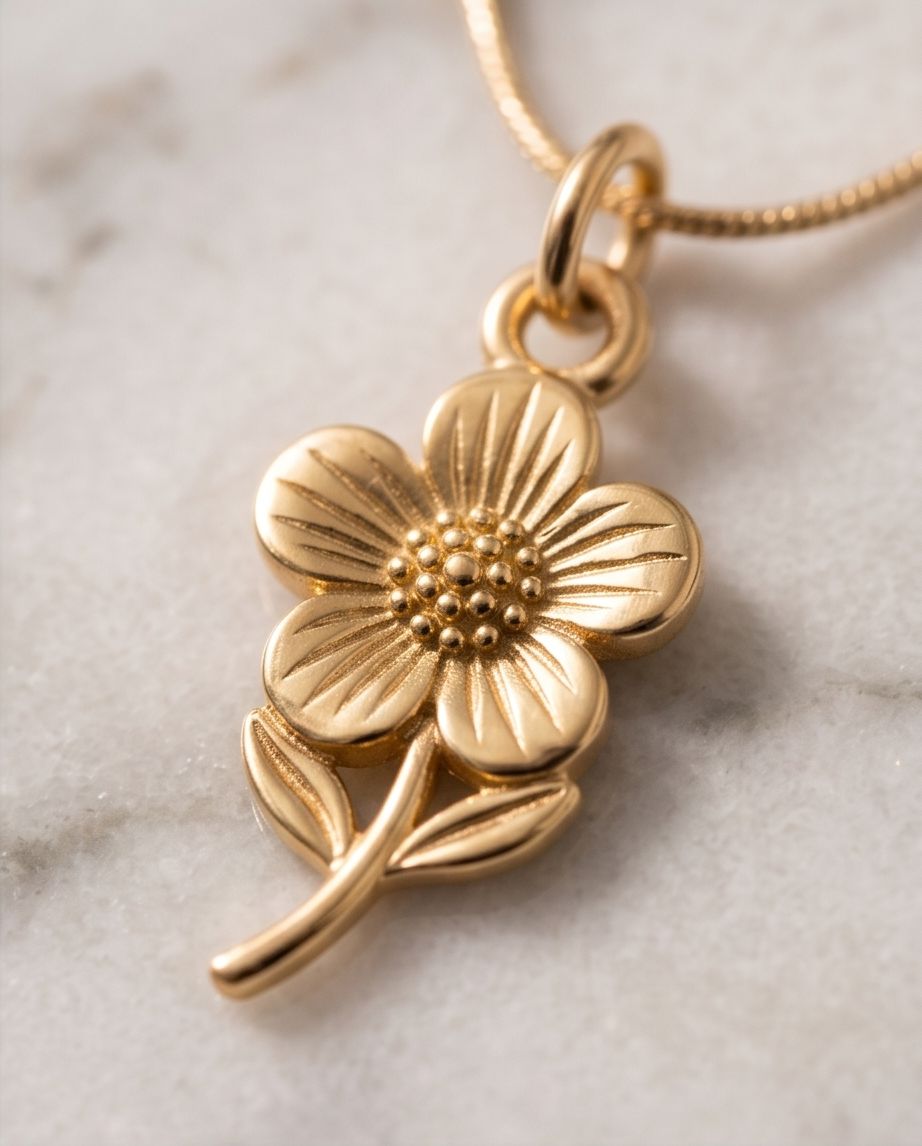 Jazz And Sizzle Golden Petal Minimal Chain | Anti Tarnish