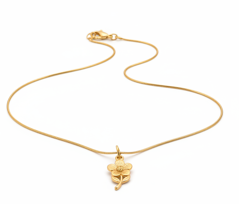 Jazz And Sizzle Golden Petal Minimal Chain | Anti Tarnish