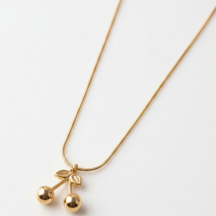 Jazz And Sizzle Gold Plated Sweet Cherry Gold Necklace