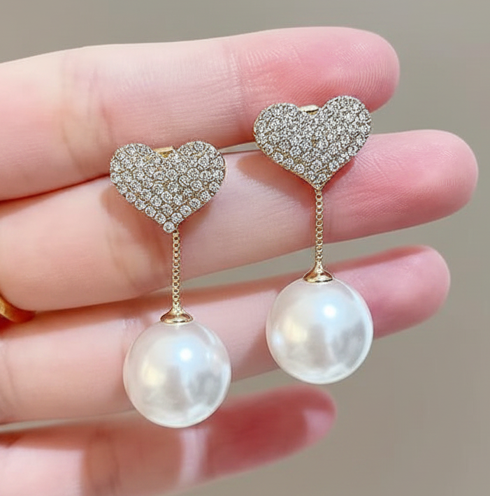 Jazz And Sizzle Needle Pearl Drop Dangle Earrings for Women