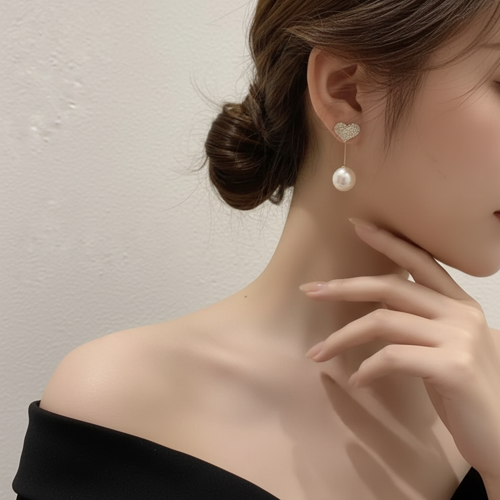 Jazz And Sizzle Needle Pearl Drop Dangle Earrings for Women