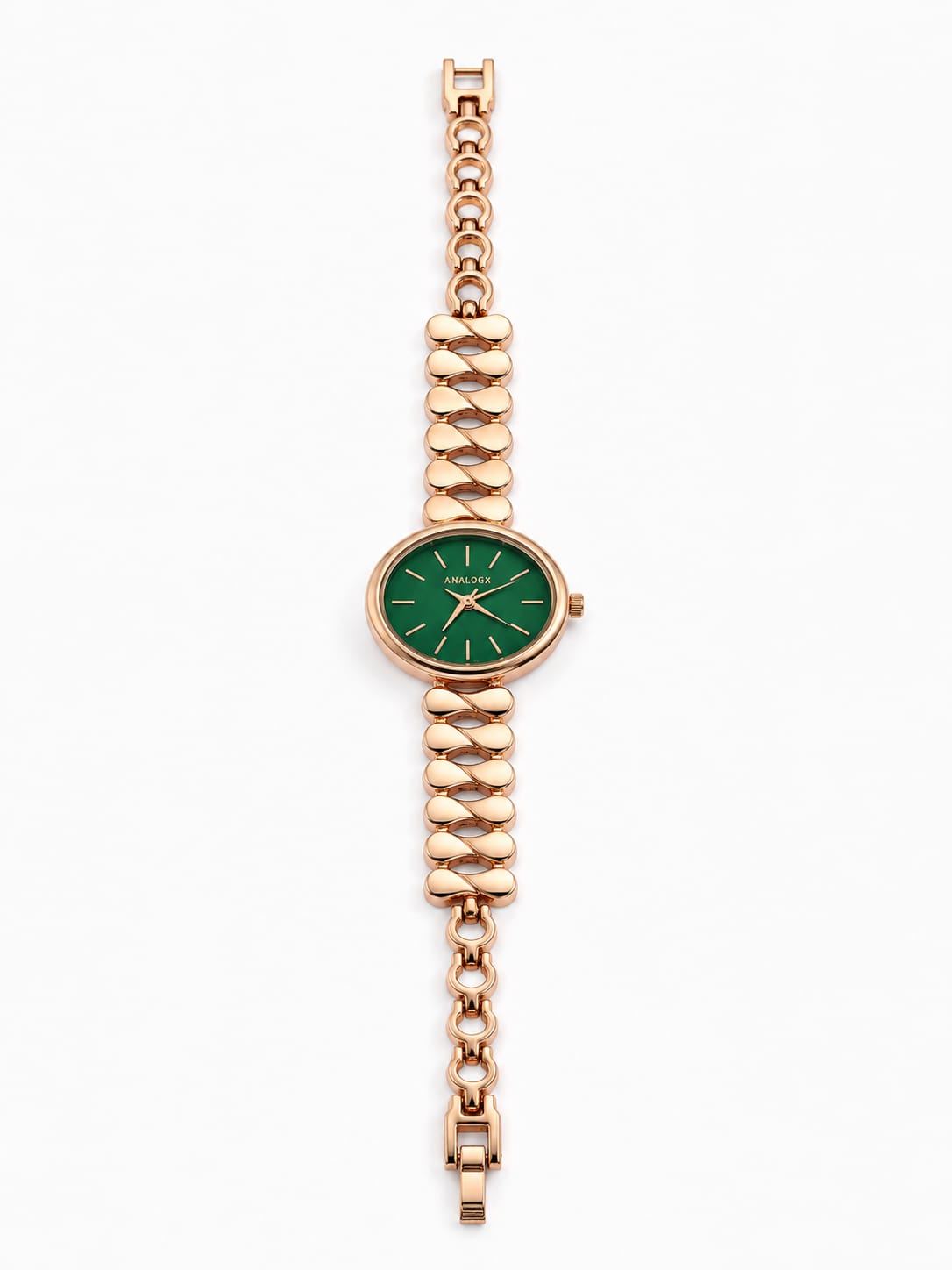 Elegant Rose Gold Chain Strap Analog Watch for Women
