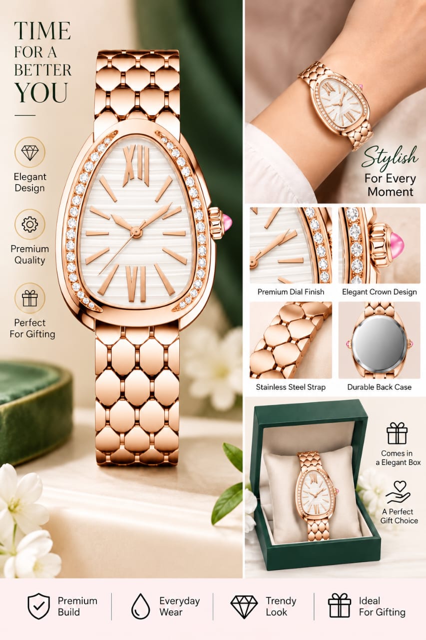 Premium Rose Gold Stainless Steel Analog Watch for Women WJ-JS26-LD0050