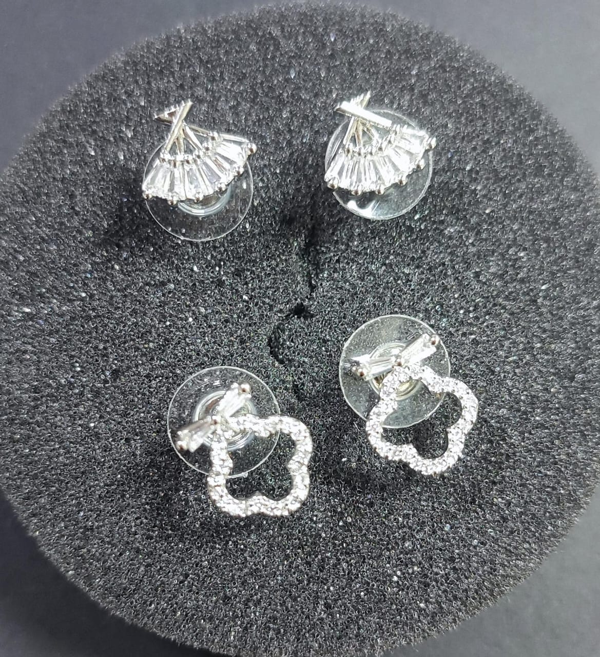 Jazz And Sizzle Rhodium Plated Floral Shaped Circular Drop Earrings (Copy)