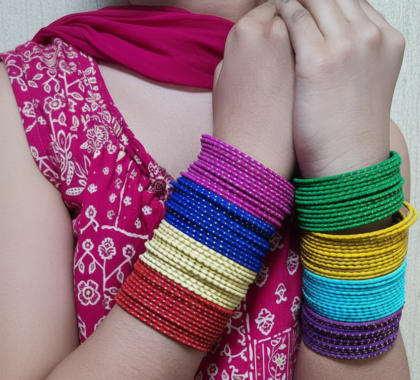 Jazz And Sizzle Multi-Color Set of 144 Bangles for Women and Girls Bangles