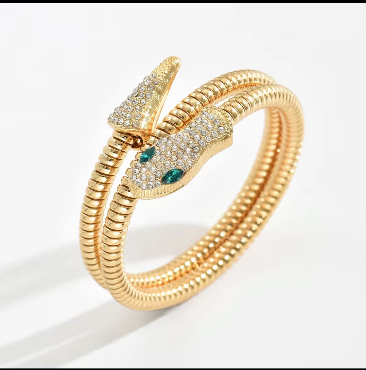 Luxury Snake Wrap Bracelet for Women – Gold Finish Stainless Steel Anti-Tarnish Adjustable Bracelet