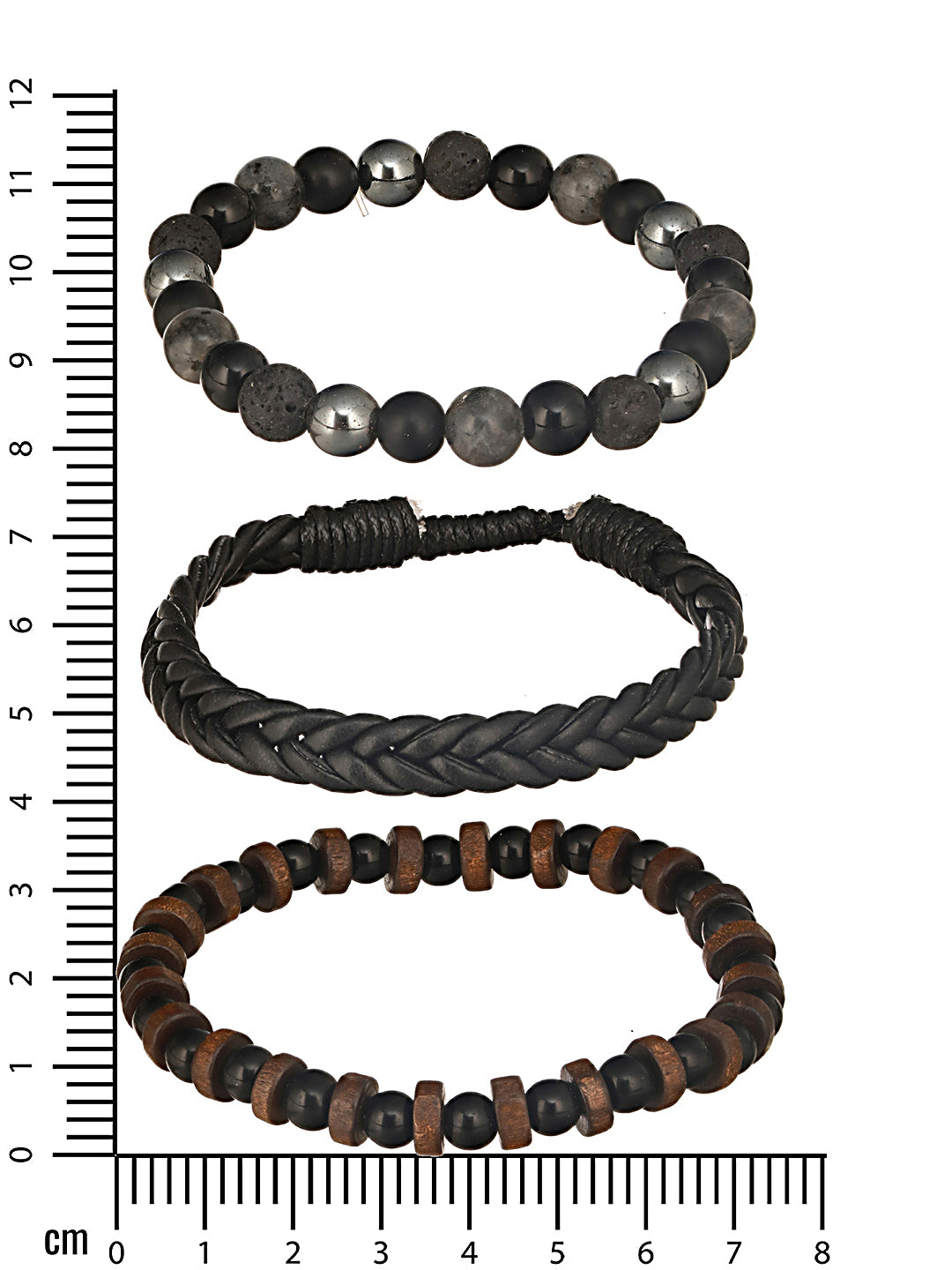 Jazz And Sizzle Men Set of 3 Black Bracelets
