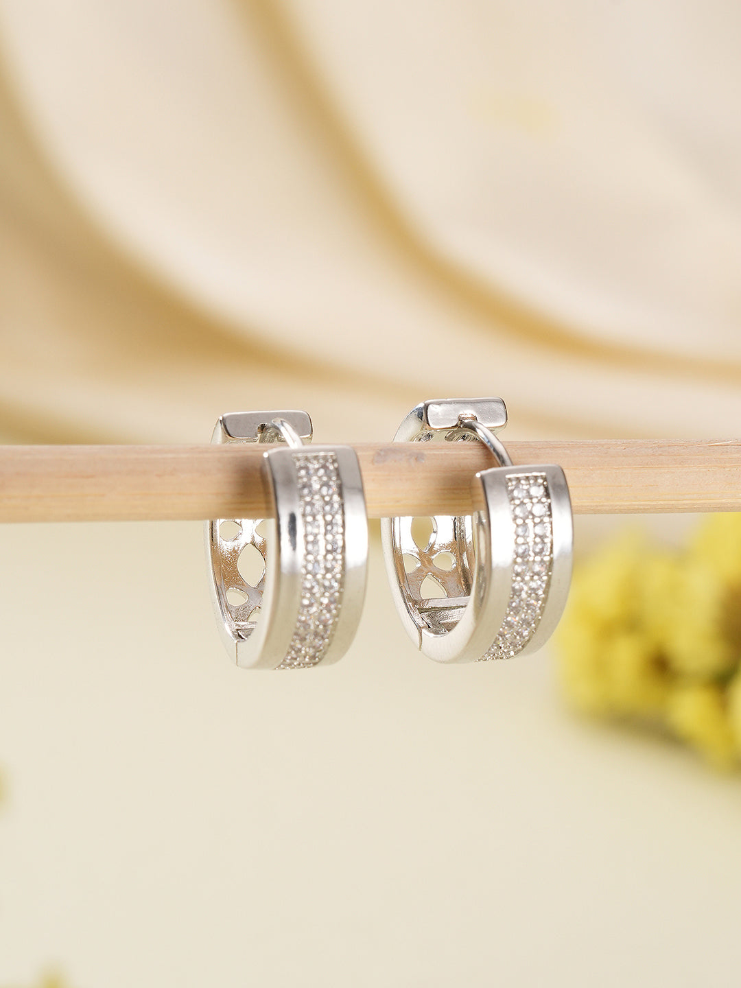 Jazz And Sizzle Silver Plated Hoop Earrings