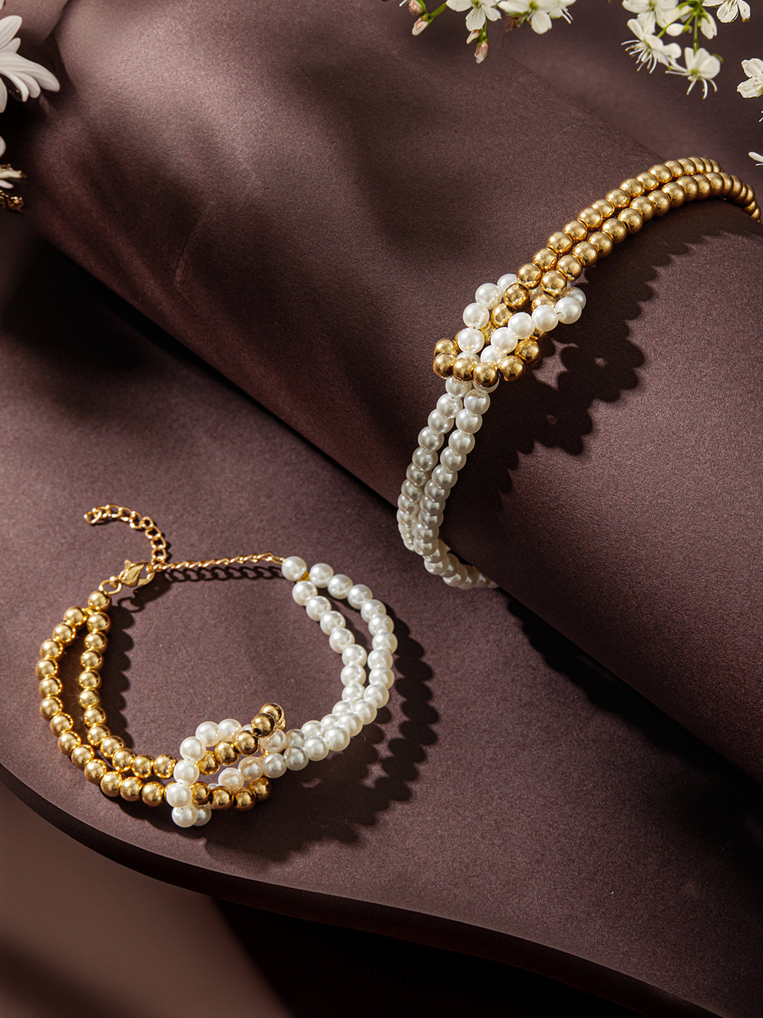 Jazz and Sizzle Gold-Plated & Beaded Twisted Jewellery Set