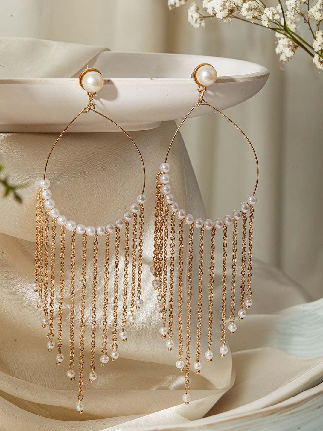 Jazz And Sizzle Pearl Beaded Drop Earrings