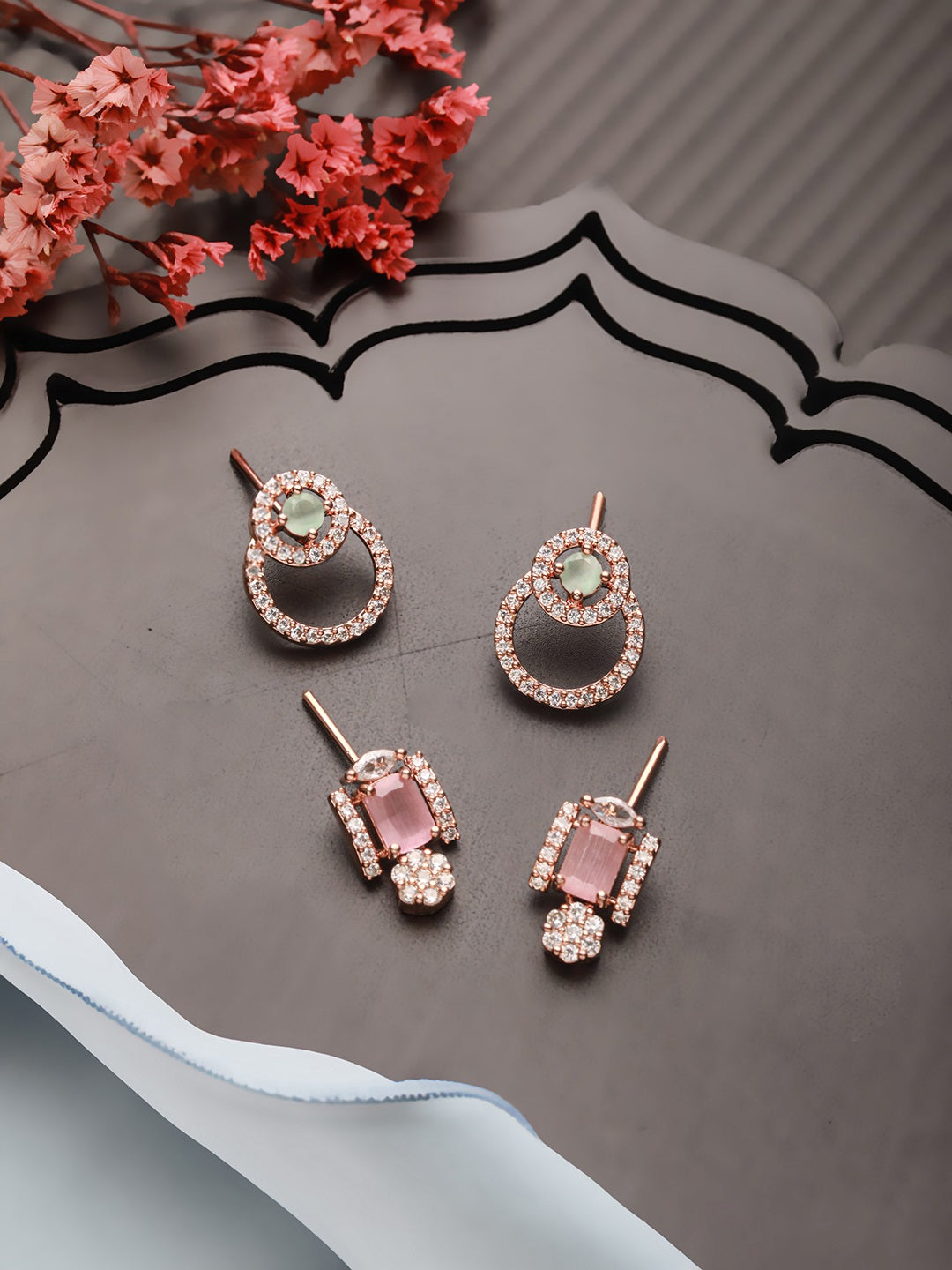 Jazz And Sizzle RoseGold-Plated Kundan Studded &  Beaded Women Classic