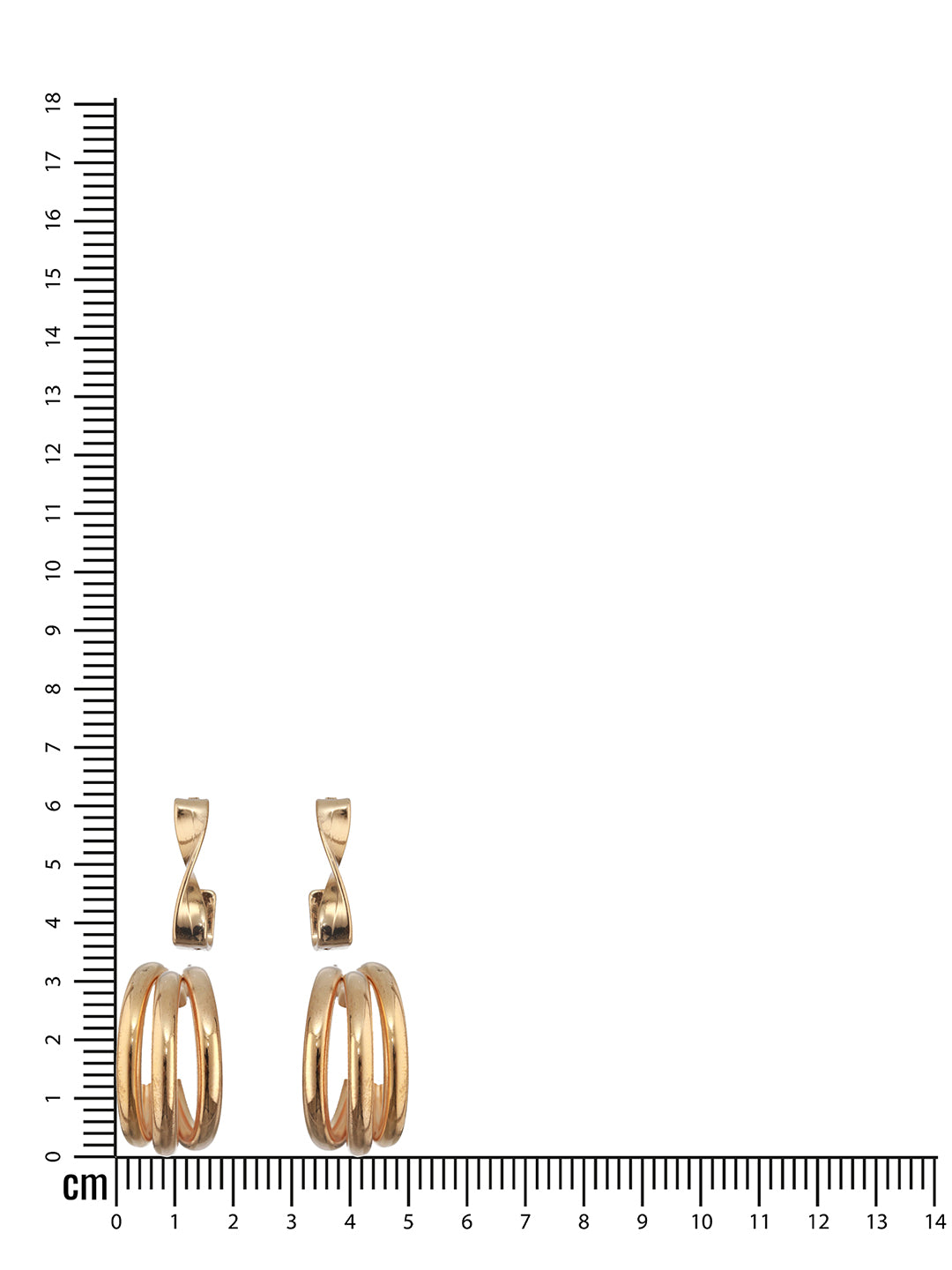 Jazz And Sizzle Set of 2 Gold Plated Contemporary Half Hoop Earrings