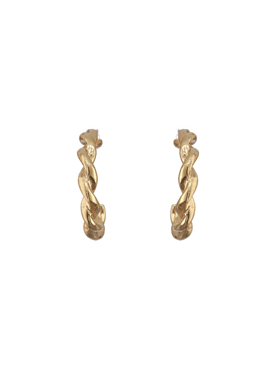 Jazz And Sizzle Set of 2 Textured Half Hoop Earrings