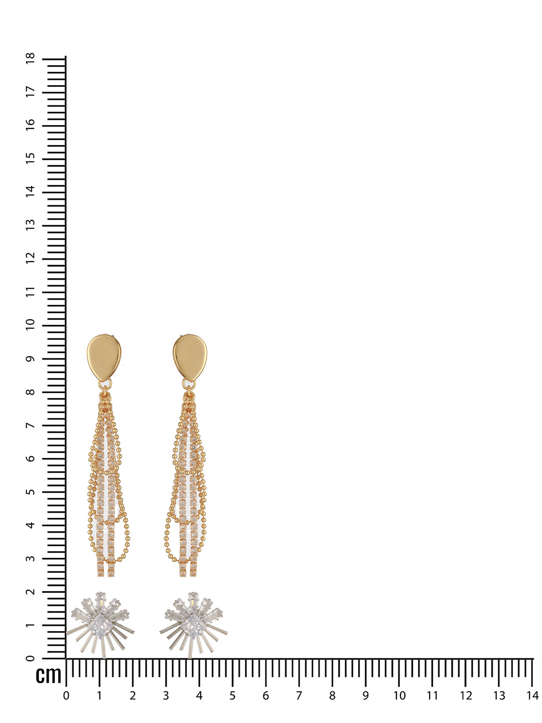 Jazz And Sizzle Set Of 2 Gold-Plated Drop & Silver-Plated Stud & Drop Earrings