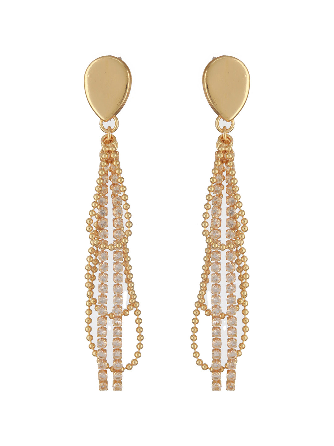 Jazz And Sizzle Set Of 2 Gold-Plated Drop & Silver-Plated Stud & Drop Earrings