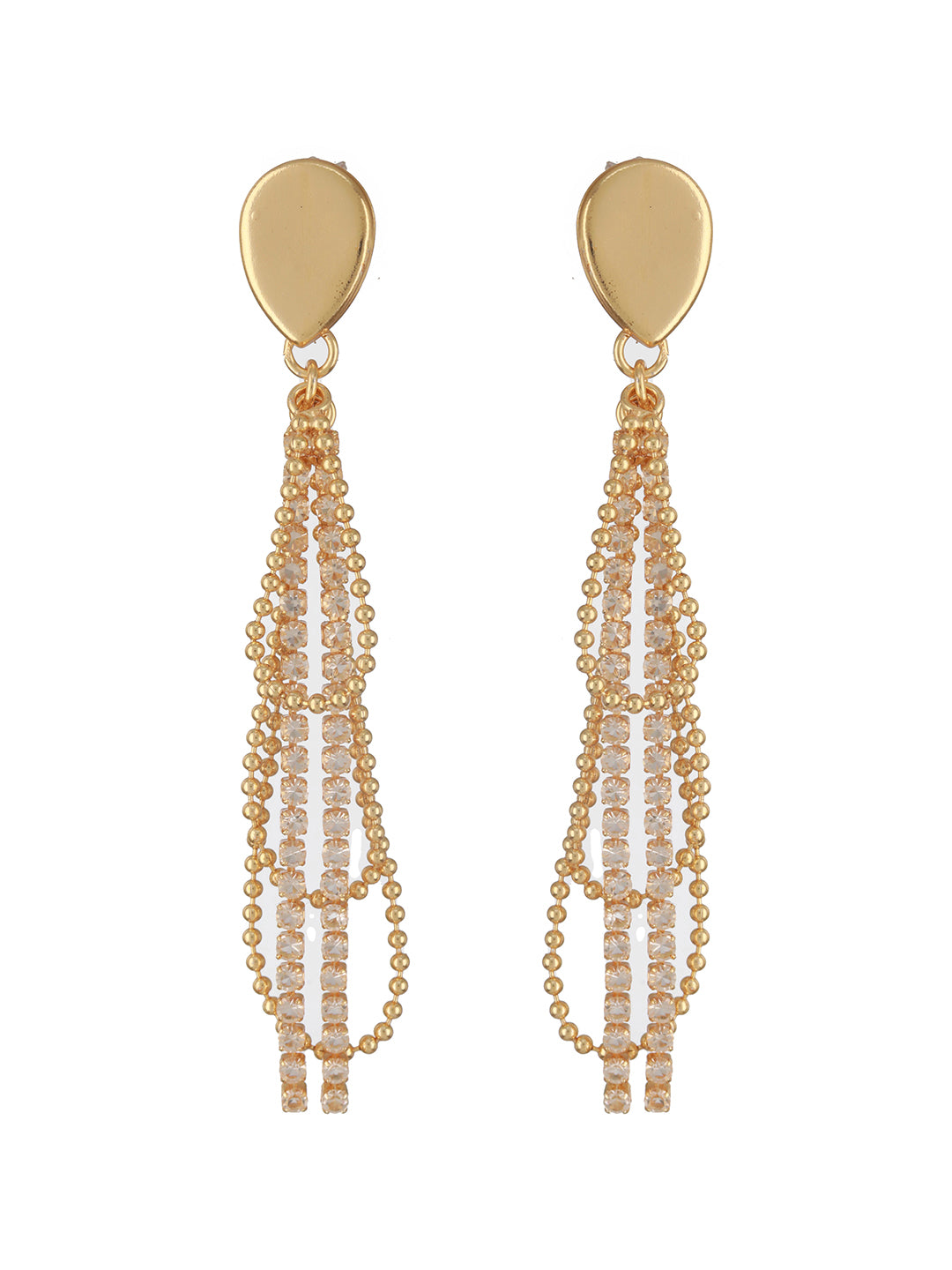 Jazz And Sizzle Set Of 2 Gold-Plated Drop & Silver-Plated Stud & Drop Earrings