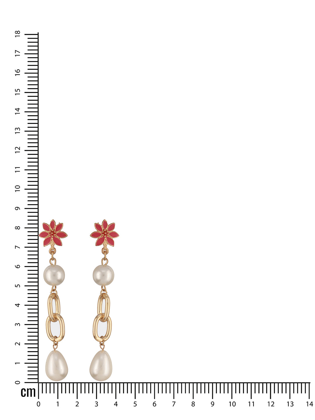 Jazz And Sizzle Pink Floral Pearl Beaded Drop Earrings