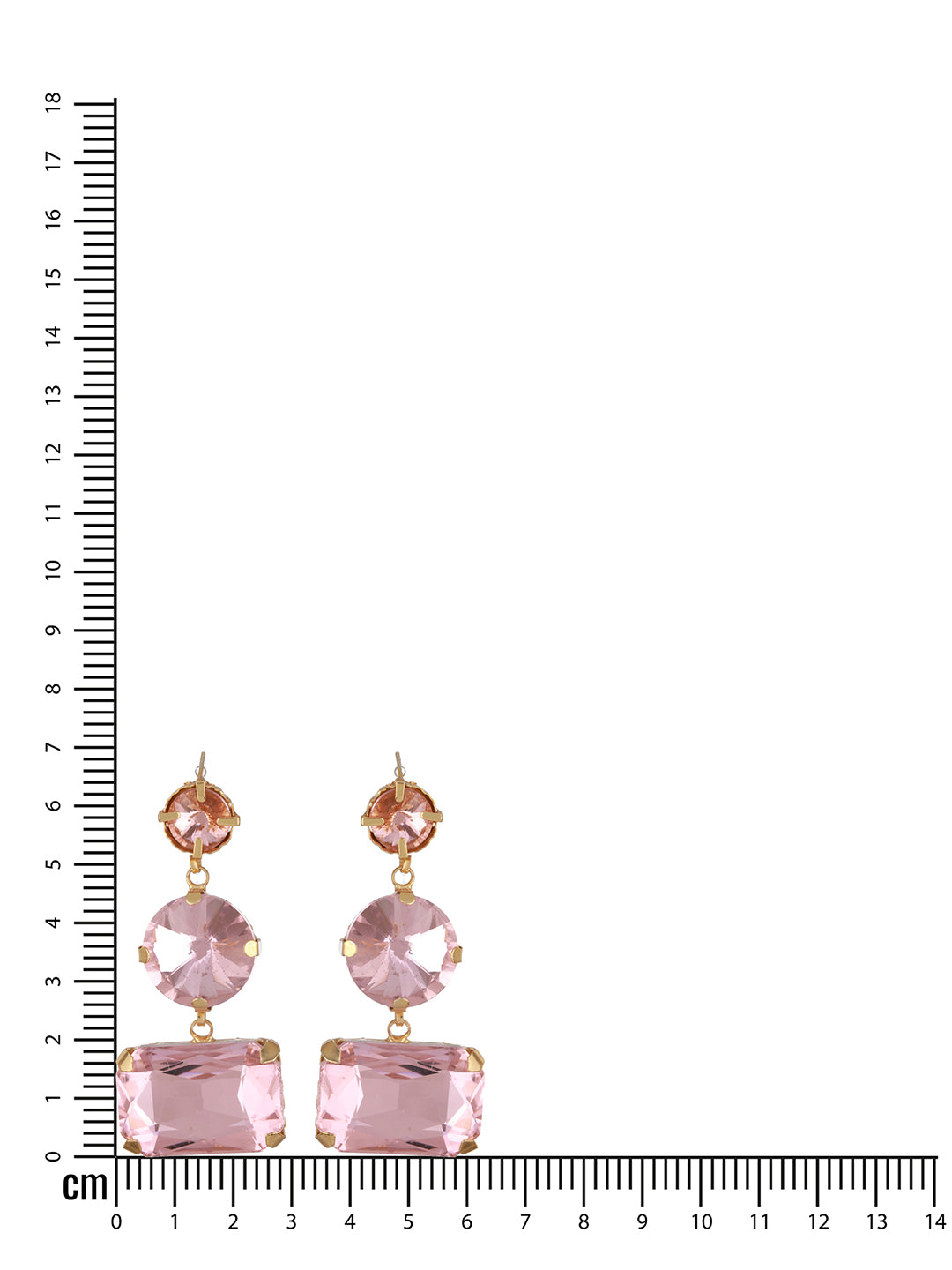 Jazz And Sizzle Gold Plated Pink Stone Studded Contemporary Drop Earrings