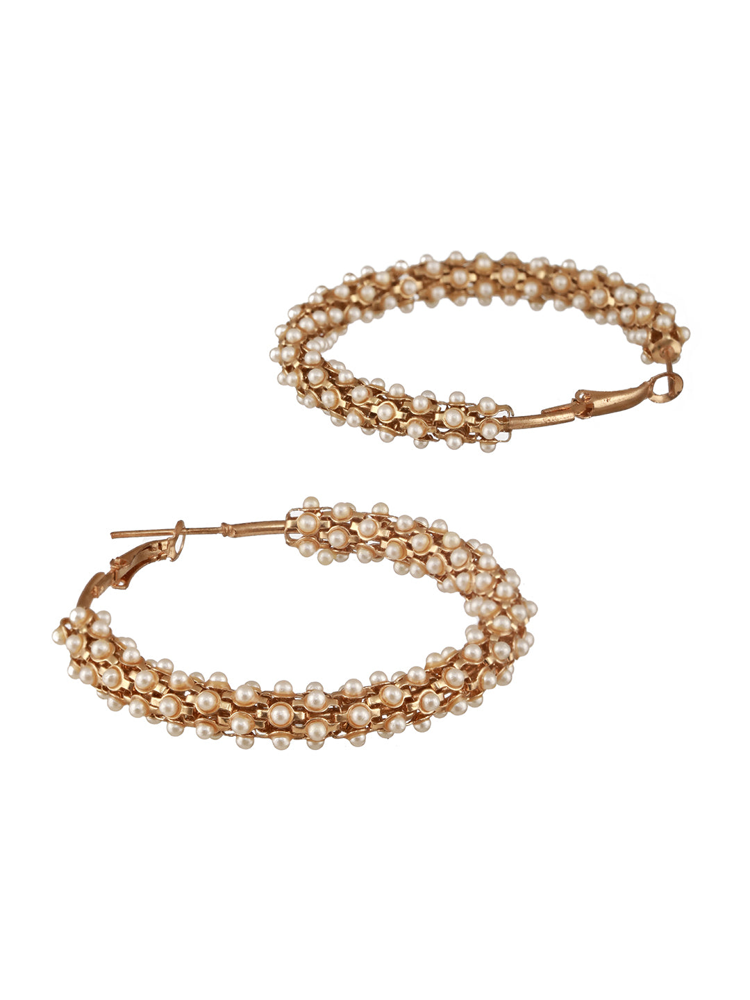 Jazz And Sizzle Pearl Beaded Hoop Earrings