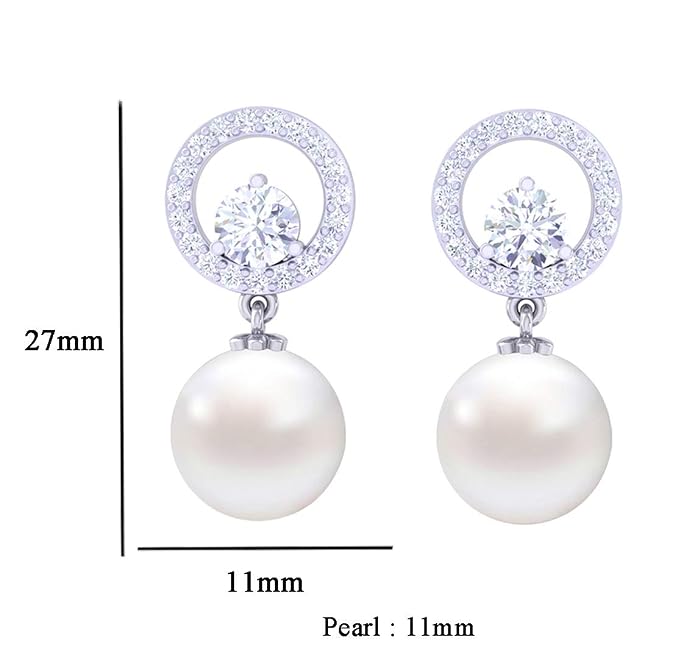 Silver Dante Pearl Pendant Earrings-WJ-JS26-0254