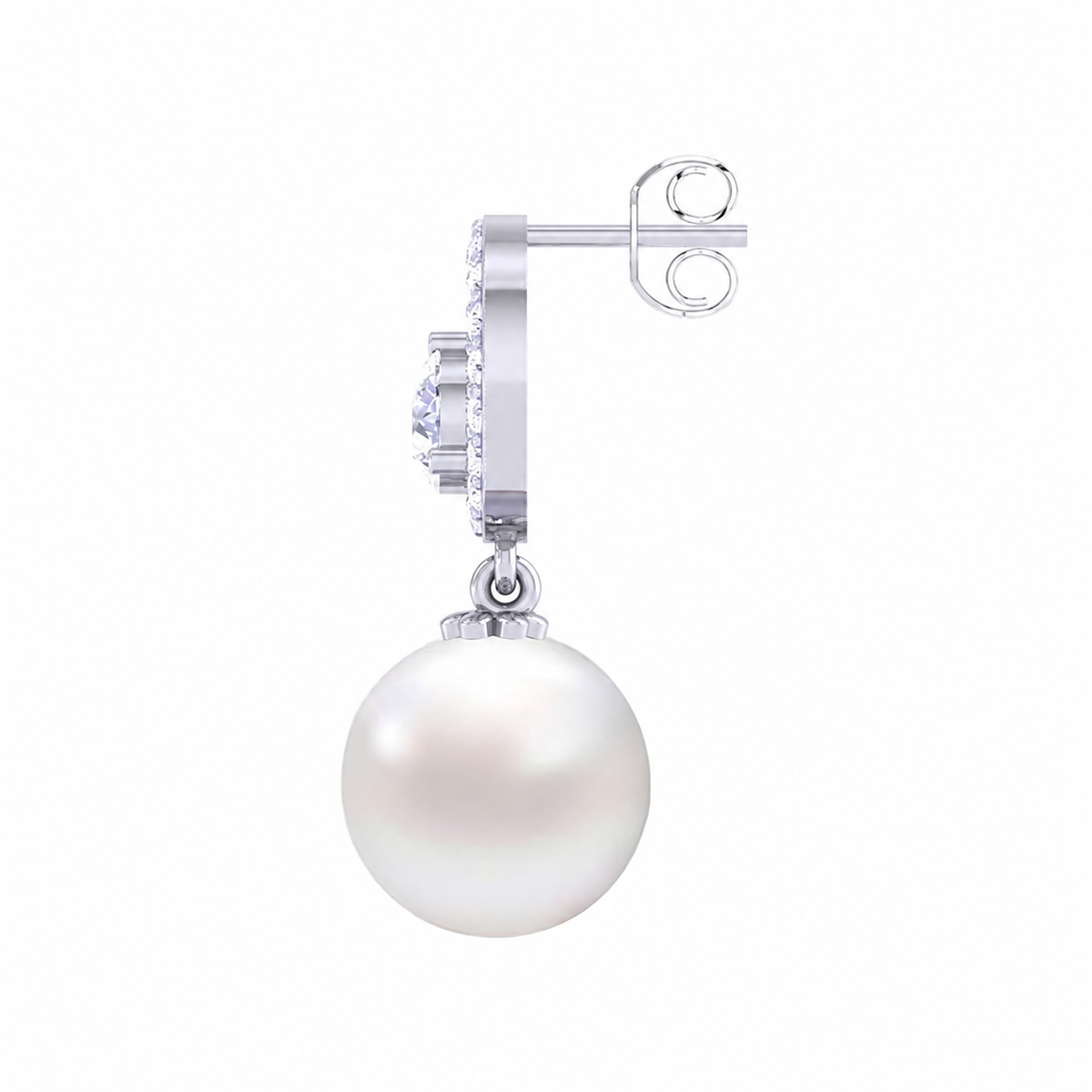 Silver Dante Pearl Pendant Earrings-WJ-JS26-0254