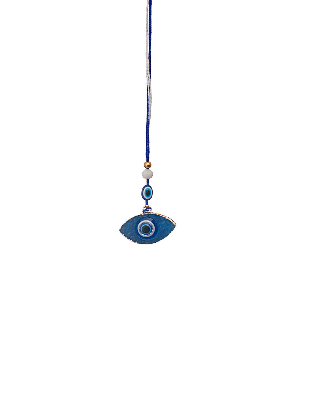 Set Of 2 Evil Eye Charm Bhaiya Bhabhi Rakhi With Roli & Chawal