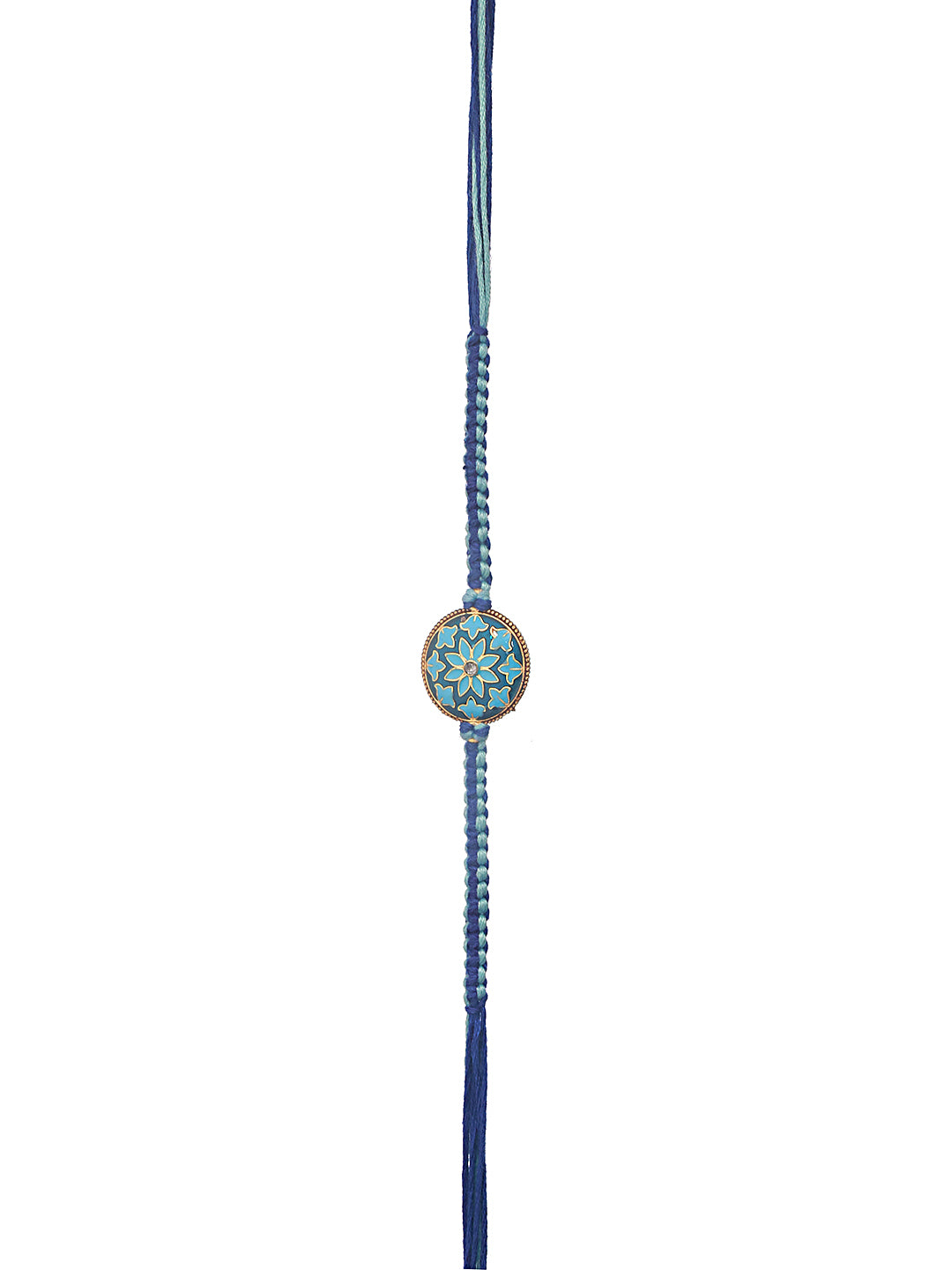 Jazz And Sizzle Set Of 2 Blue Enameled & Embellished Designer Beaded Rakhi